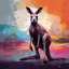 Kangaroo Throw Pillow, Animal Cotton Twill Pillows-95997202