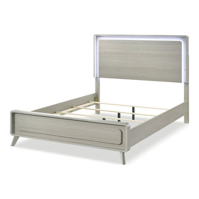 Dvorak Solid Wood LED Panel Bed
