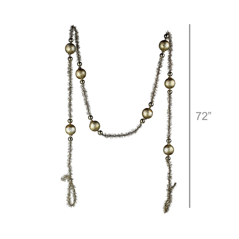 Vintage Gold Glass and Tinsel Holiday Garland