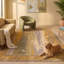 Tapis Meadow2 moderne à l'aspect vieilli, motif aquarelle abstrait or, vert et gris, lavable à la machine, antidérapant, à poils courts, pour l'intérieur et l'extérieur, adapté aux animaux domestiques, idéal pour le salon, la chambre, la salle à manger, l'entrée, le couloir ou le bureau.-12450432