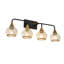 Luminaire de salle de bain 4 lumières à fixation murale avec abat-jour globe en verre transparent-1793576139