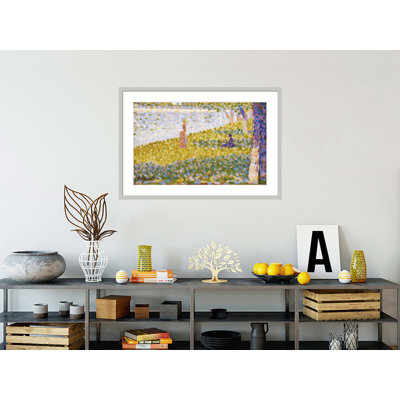 «Women on the River Bank» par Georges Seurat, impression giclée sur cadre