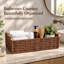 Panier de rangement en corde de papier tressée avec poignée, panier décoratif pour réservoir de toilette, petit panier brun pour salle de bain et décoration intérieure