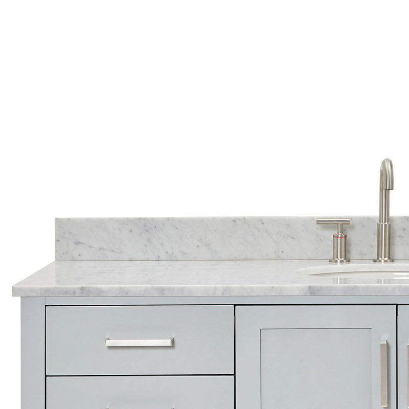Magnolia Bath Vanity Rectangular Basin S061SCW2R, Oval, Gray, 61"