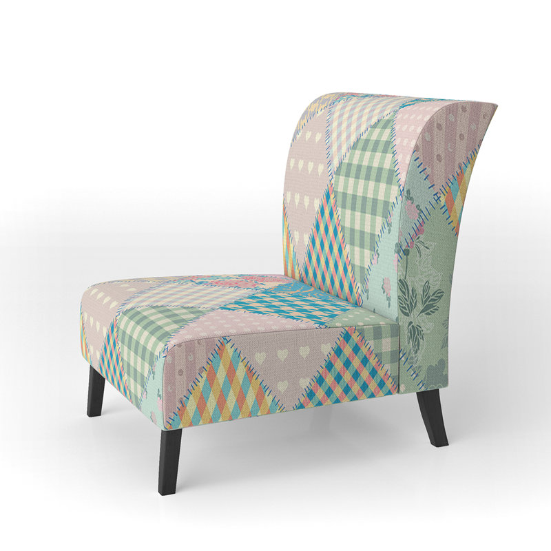 Multicolore matelassé patchwork - Fauteuil de chambre rembourré à motifs