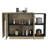 Sicilia Kitchen Island, Two  External Shelves, Double Door Cabinets, Three Shelves -Black / Light Oak
