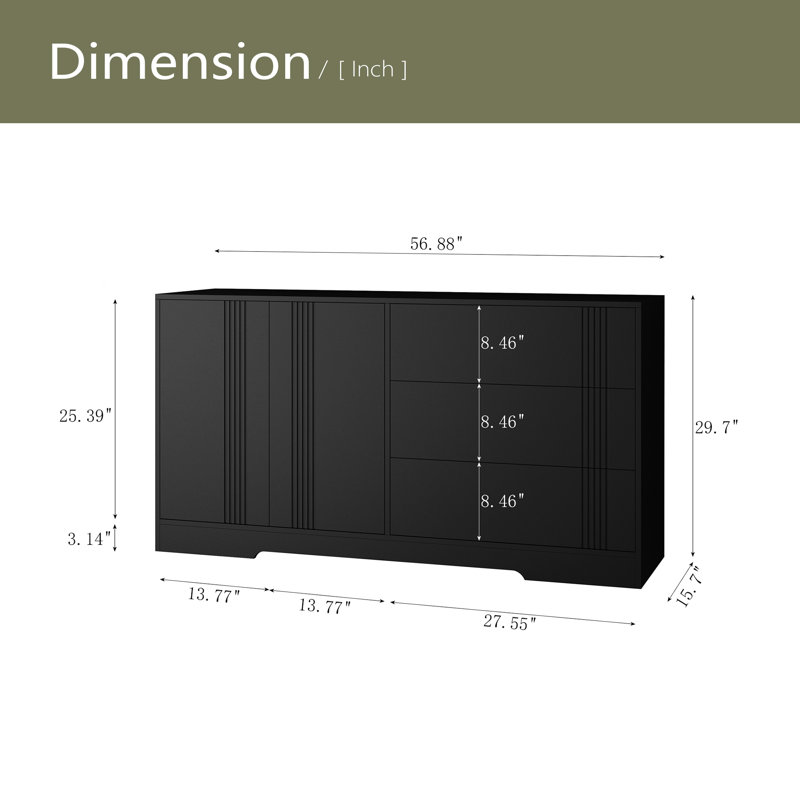 Buffet avec rangement, armoire de rangement moderne avec tiroir et portes