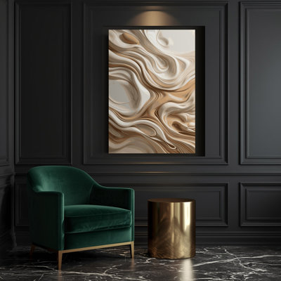 Abstrait art fluide sur toile brune 62