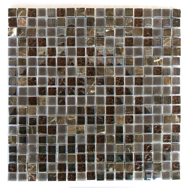 Carreau de mosaïque de mur / plancher en pierre naturelle / verre 0,63 po x 0,63 po Quartz