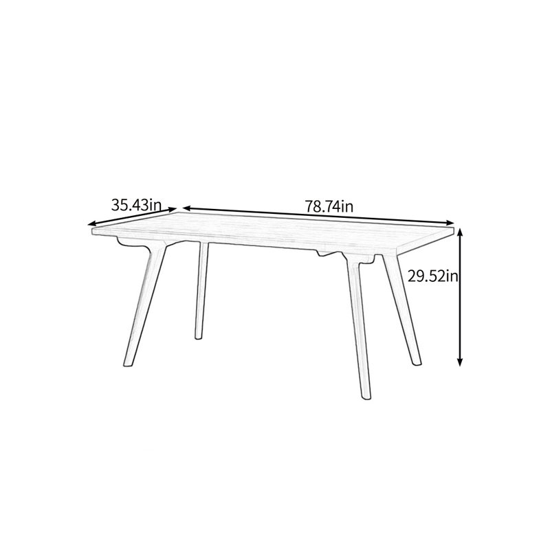 Multi-functional solid wood dining table, 29.52"H x 78.74"L x 35.43"W
