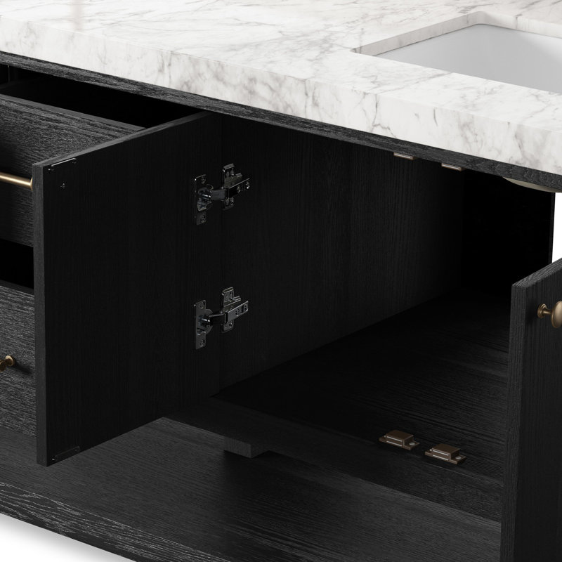 Anthem Double Vanity-Carrara Marble, Black