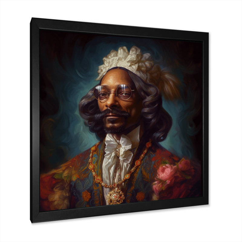 Snoop Illustration I - Célébrités, reproductions encadrées, Cadre photo noir, H 16 po x l 16 po