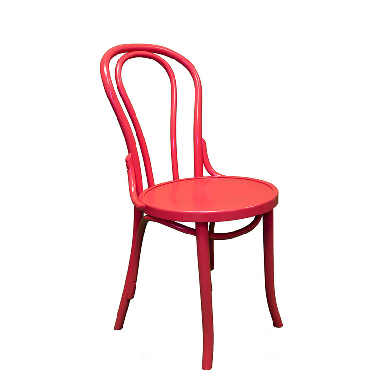 Springboro 43cm H Solid Wood Slat Back Stacking Side Chair, Red