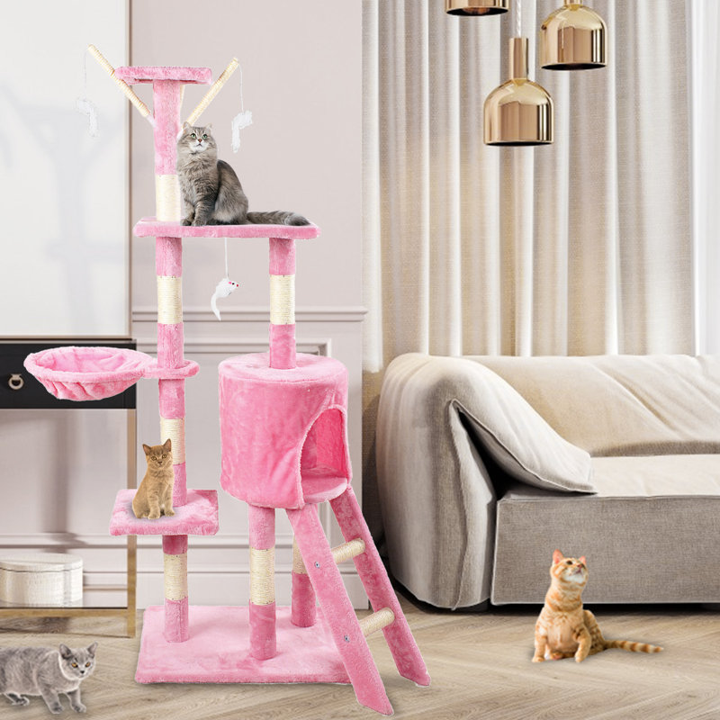 Keagan 138cm H Cat Tree, Pink