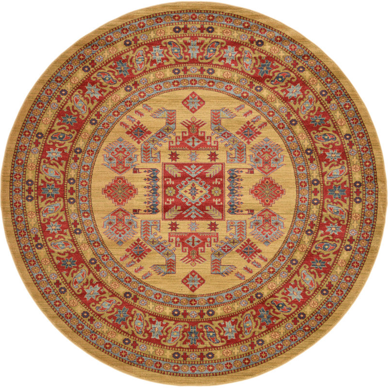 Tapis oriental beige Eesi, Rond 8 pi