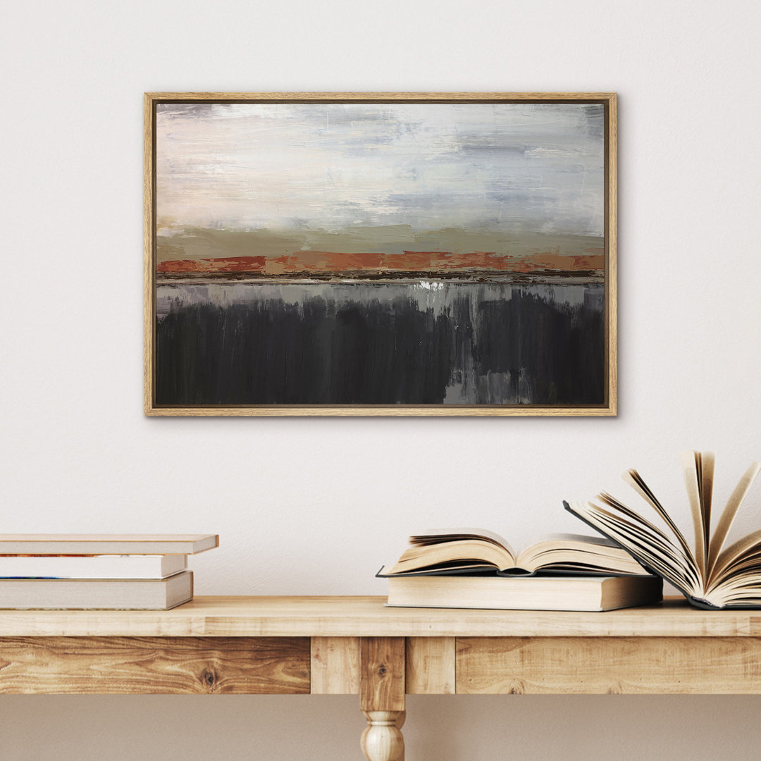 Minimal Landscape " IDEA4WALL Framed Canvas Wall Art No Texture Dark Paint Strokes Abstract Canvas Prints Home Artwork Decoration For Living Room,Bedroom " IDEA4WALL 