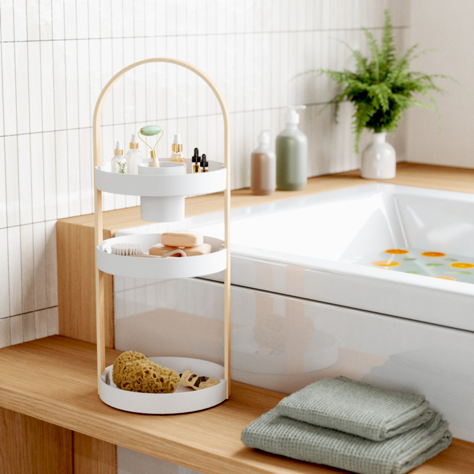 Bellwood Cosmetic Organizer, Natural/White