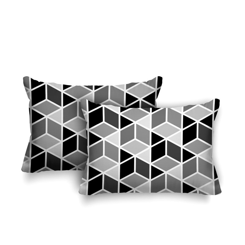 Coussin cubique intérieur / extérieur Cubana, Noir