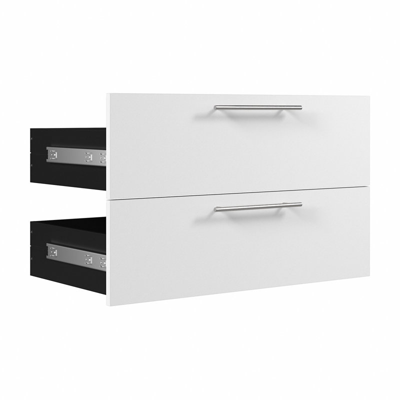 Ensemble de 2 tiroirs Ail pour étagères de 30 W, Blanc
