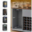 Armoire à café et à collation de 41,7 pouces avec mini-réfrigérateur, prise de courant intégrée et 3 tiroirs ouverts, bleu-gris-135968658