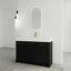 Meuble-lavabo autoportant avec lavabo en résine, avec porte à fermeture douce