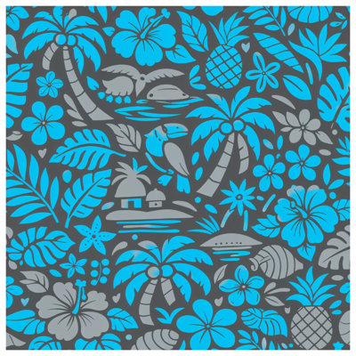 Tropical Floral Pattern Quilted Bedspread All Sizes