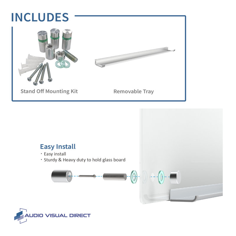 Audio-Visual Direct No Glass Glass Board, 36" x 72"