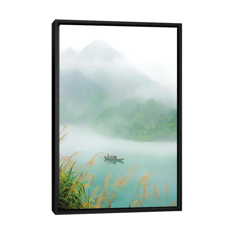 Fog Sprinkle The East River by Hua Zhu - Floater Frame Print on Canvas, Black Floater Framed, 66.04 cm H x 45.72 cm W