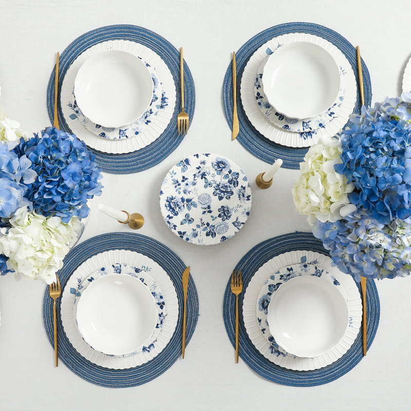 Stone Lain Fiore Dinnerware Set New Bone China, 24