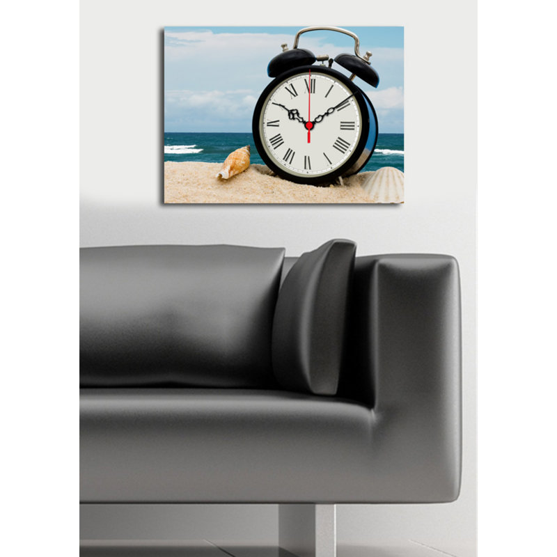 Elegant Decorative Canvas Wall Clock, 12 x 16 inches | 100% Suede Canvas, 100% Wooden Frame (Thickness: 1.2 inches) | Stylish Home Decor for Living Room, Bedroom, Office | Unique Design & Timeless Appeal