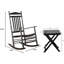 Ensemble de chaises berçantes d'extérieur avec petite table d'appoint pliable pour porche bistro 3 pièces Atie-216673607