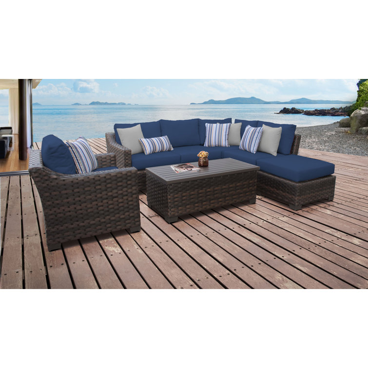 5 - Person Modular Patio Conversation Sets with Cushions