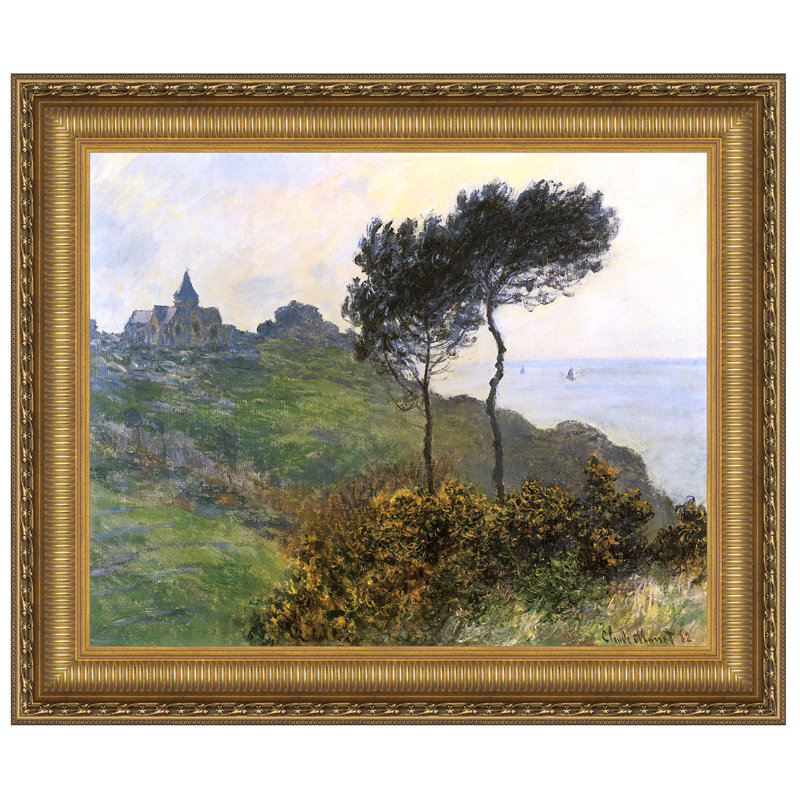 Claude Monet Landscape Painting on Canvas with Gold Frame
