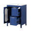 Meuble-lavabo 24 po, bois massif bleu et armoire avec lavabo, deux tiroirs, porte et tablette ajustable, finition-1258141637
