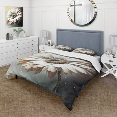 Ensemble de housse de couette en microfibre / polyester White Gerbera Flowers II