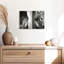 «Wolf faces» en noir et blanc, reproduction sur toile-617599337