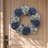 24 inch Mixed Blue Hydrangea Wreath - Grapevine Ring, Artificial Floral Decor