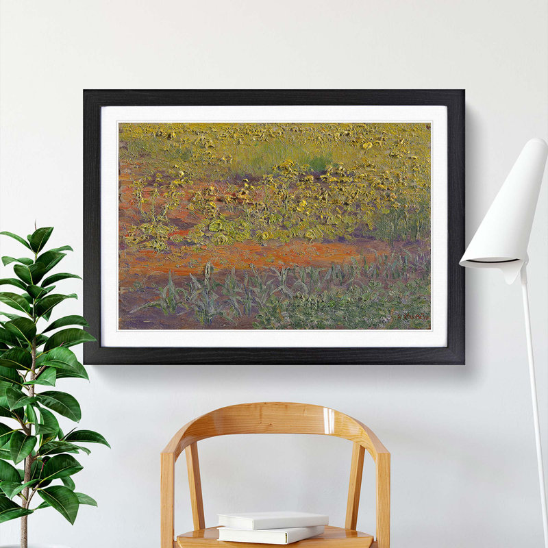 Rapeseed Field by Kuroda Seiki - Picture Frame Painting Print, 36cm H x 48cm W x 2cm D, Black Framed