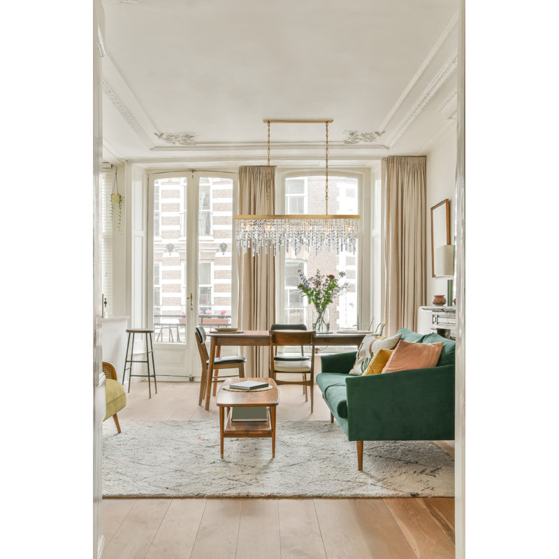 Dimmable Tiered Chandelier, 24.5" H x 49" W x 9" D