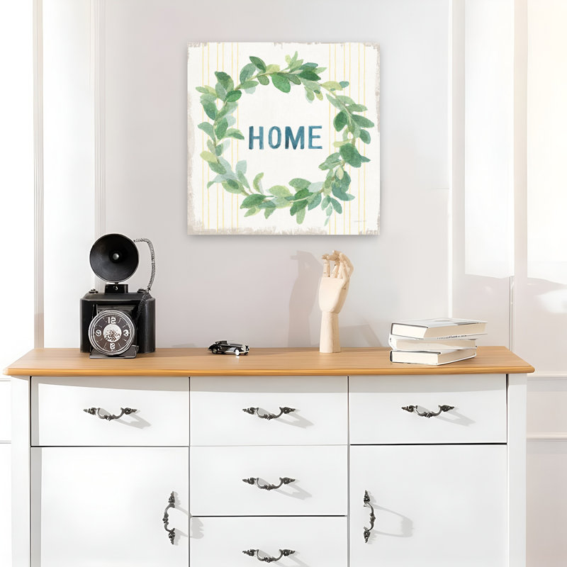 Contemporain Floursack Home Vii avec art chalet bleu, H 18 po x l 18 po