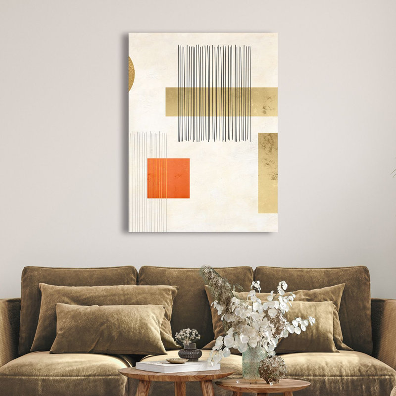 Minimal Abstract: Lines And Shapes II by Sayaka Miko - Wrapped Canvas Print, 100cm H x 70cm W x 4cm D