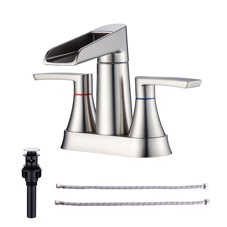 Centerset Bathroom Faucet with Drain Assembly