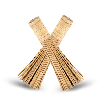 Restaurantware Bamboo Wok Brush 1 Pack 11 Inches Bamboo Bristle Scrubber with Ergonomic Long Handle, Cleaning Tool for Stuck Food, Durable Kitchen Brush Scrubber
