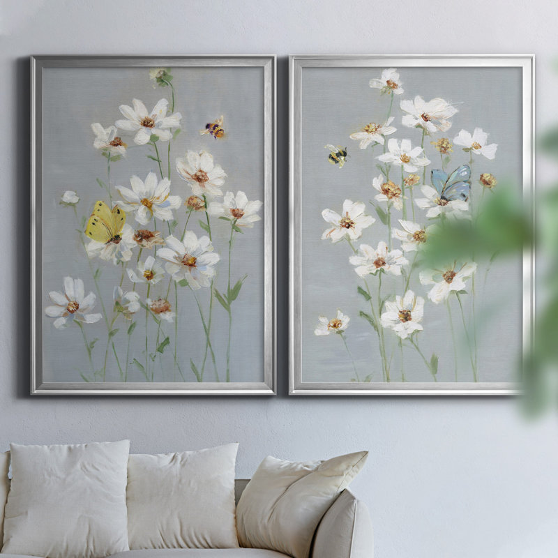 «Gathering Daisies I», ensemble de 2 reproductions d'art, Pas de tapis, H 22,5 po x l 61 po x P 1,5 po
