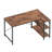 47 Inches L Shaped Desk, Computer Desk with Reversible Storage Shelves, Writing Desk Study Desk with Metal Frame, Rustic Brown