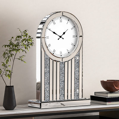 Modern Mirror Glass Table Clock