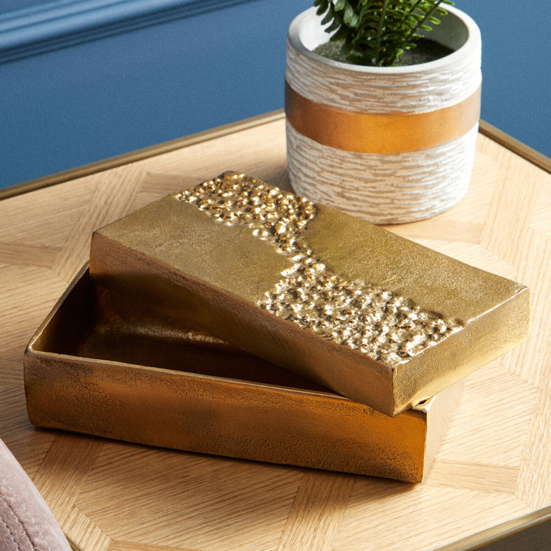 Azilyn Aluminium Decorative Box, Gold