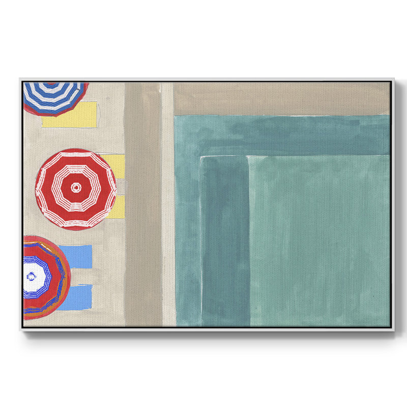 Au bord de la piscine I, H 27 po x l 41 po x P 2 po, Blanc