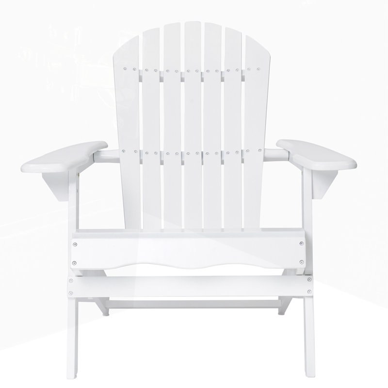 Angeliz Wood Outdoor Lounge Chair, White