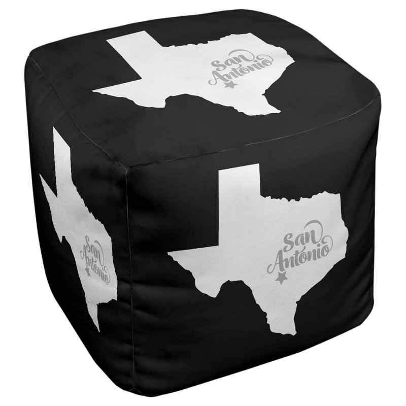 Repose-pieds cube san antonio texas, Noir / gris clair